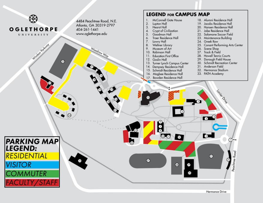Oglethorpe University Campus Map parking map Oglethorpe University Bulletin...